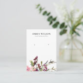 赤面金ゴールド包装バラフローライヤリングディスプレイ 名刺 (スタンド正面)