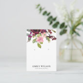 赤面金ゴールド包装バラフローライヤリングディスプレイ 名刺 (スタンド正面)