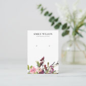 赤面金ゴールド包装バラフローライヤリングディスプレイ 名刺 (スタンド正面)