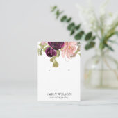 赤面金ゴールド包装バラフローライヤリングディスプレイ 名刺 (スタンド正面)