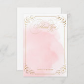 赤面金ゴールド書道ヴィンテージ感謝していユー サンキューカード (正面/裏面)