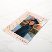 赤面金ゴールド書道写真卒業ありがとう 箔招待状 (回転した状態)