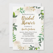 赤面金ゴールド水彩リースブライダルシャワー 招待状 (正面)