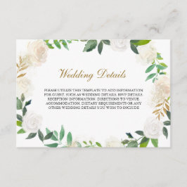 赤面金ゴールド水彩リース披露宴詳細 エンクロージャーカード