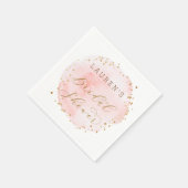赤面金ゴールド水彩円ブライダルシャワー スタンダードカクテルナプキン (角)