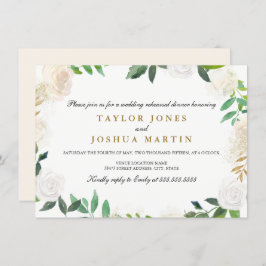 赤面金ゴールド水色リハーサルディナー招待状 招待状