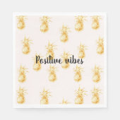 赤面金ゴールド熱帯パイナップルパーソナライズされた引用文 スタンダードランチョンナプキン (正面)