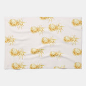 赤面金ゴールド熱帯パイナップル キッチンタオル (横)