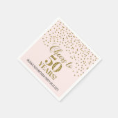 赤面金ゴールド紙吹雪応援から50年誕生日 スタンダードカクテルナプキン (角)