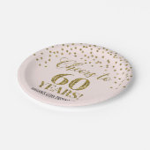 赤面金ゴールド紙吹雪応援から60年誕生日 ペーパープレート (アングル)