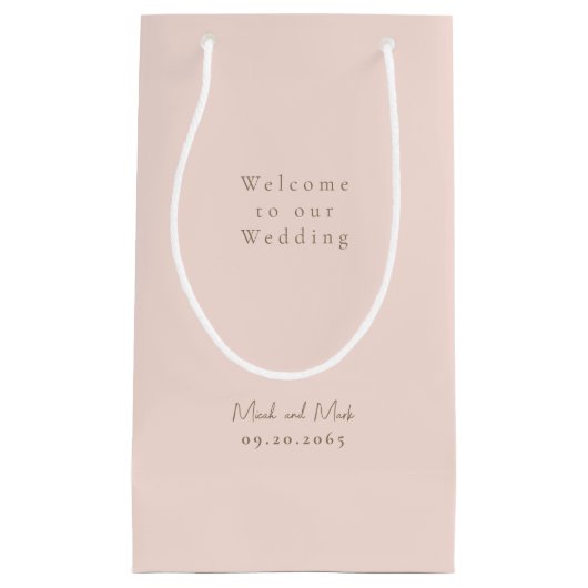 赤面金ゴールド結婚文字名 スモールペーパーバッグ (正面)