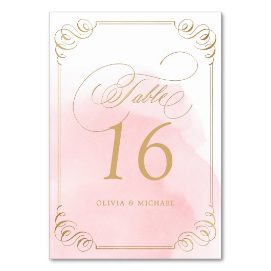 赤面金ゴールド結婚書道表番号 テーブルナンバー (裏面)