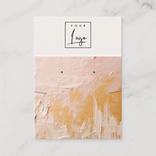 赤面金ゴールド絵を描油テクスチャロゴイヤリングネックレス 名刺 (正面)