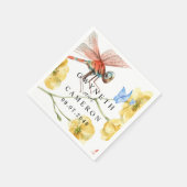 赤面金ゴールド緑色多肉質ダスティブルー結婚ズN スタンダードカクテルナプキン (角)