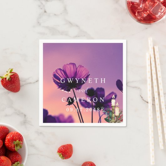 赤面金ゴールド緑色多肉質ダスティブルー結婚ズN スタンダードカクテルナプキン (インサイチュ)