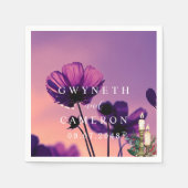 赤面金ゴールド緑色多肉質ダスティブルー結婚ズN スタンダードカクテルナプキン (正面)