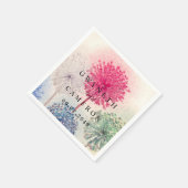 赤面金ゴールド緑色多肉質ダスティブルー結婚ズN スタンダードカクテルナプキン (角)