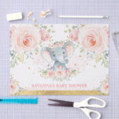 赤面金ゴールド象女の子ベビーシャワーの好意 薄葉紙 (クラフト)