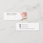 赤面金ゴールド赤面フローラスタッドイヤリング表示カード スキニー名刺 (正面/裏面)