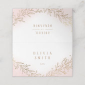 赤面金ゴールド金箔の植物優雅な結婚式 プレイスカード (外部開封)