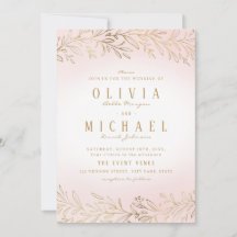 赤面金ゴールド金箔の植物優雅な結婚式