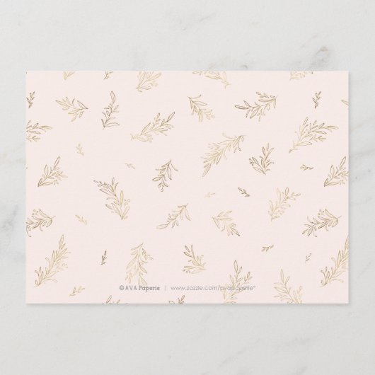 赤面金ゴールド金箔の植物結婚披露宴 エンクロージャーカード (裏面)