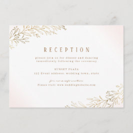 赤面金ゴールド金箔の植物結婚披露宴 エンクロージャーカード