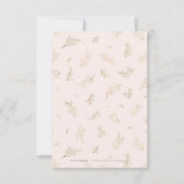 赤面金ゴールド金箔植物優雅な結婚式RSVP 出欠カード (裏面)