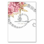 赤面金ゴールド銀フローラダイヤモンド結婚のT テーブルナンバー (裏面)