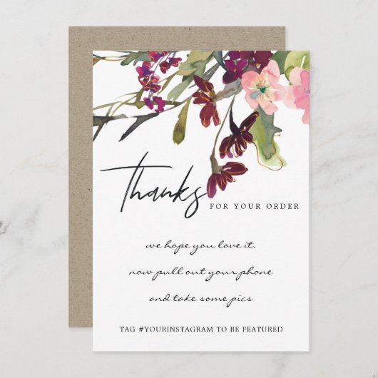 赤面金ゴールドMARSALAフローラ企業のロゴ サンキューカード (正面/裏面)