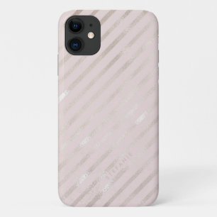 赤面金箔ダイヤモンドストライプパターンモノグラム iPhone 11 ケース