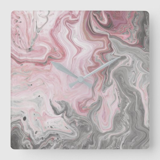 赤面鉱物 スクエア壁時計 (正面)