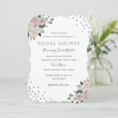 赤面銀フローラ紙吹雪ブライダルシャワー 招待状 (スタンド正面)