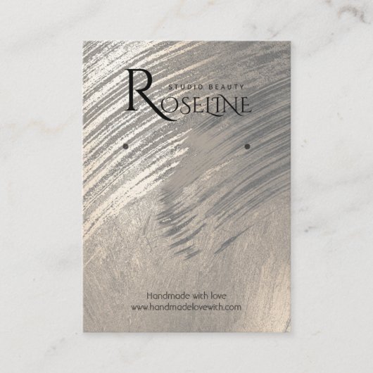 赤面銀水色ロゴイヤリングディスプレイ 名刺 (正面)