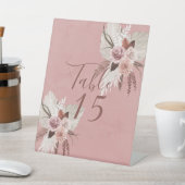 赤面銅熱帯パンパ結婚スのテーブル番号 台座サイン (インサイチュ)