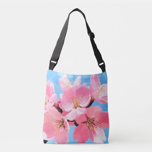 赤面開花さくらんぼ花 クロスボディバッグ (正面)