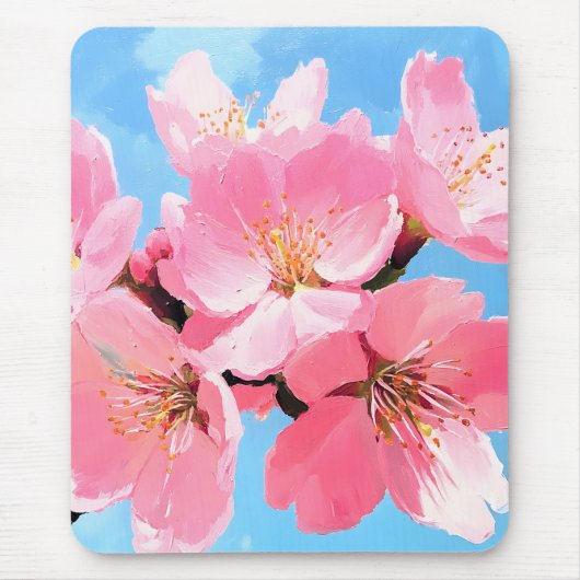 赤面開花さくらんぼ花 マウスパッド (正面)