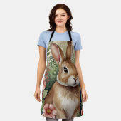 赤面開花とバニードリームズオールオーバープリントエプロン エプロン (着用した状態)