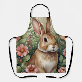 赤面開花とバニードリームズオールオーバープリントエプロン エプロン