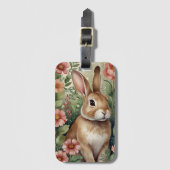 赤面開花とバニー荷物タグ ラゲッジタグ (正面縦)