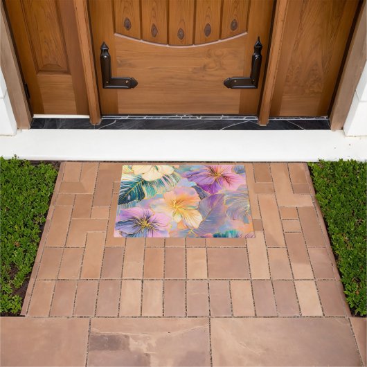 赤面開花エキゾチック離れな花 ドアマット (室外)