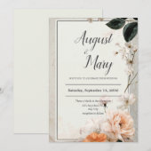 赤面開花エレガンス結婚式招待状 招待状 (正面/裏面)