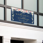 赤面開花ファンシー金ゴールド書道へようこそ 横断幕 (ビルの外側)