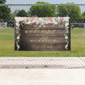 赤面開花ファンシー金ゴールド書道ウッドウェルカム 横断幕 (インサイチュ)