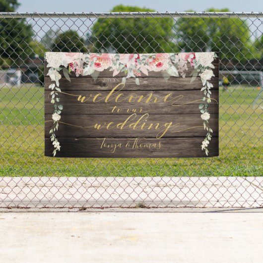 赤面開花ファンシー金ゴールド書道ウッドウェルカム 横断幕 (インサイチュ)