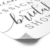 赤面開花ブライダルシャワーウェルカムサイン ポスター (角)