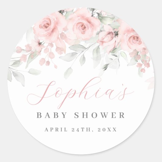 赤面開花ベビーシャワー ラウンドシール (正面)