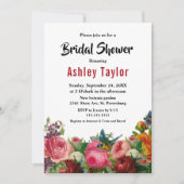赤面開花ボタニカルガーデンフローラブライダルシャワー 招待状 (正面)