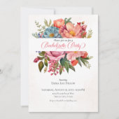 赤面開花水彩バチェロレッテ 招待状 (正面)