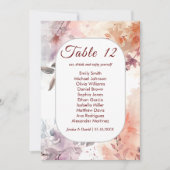 赤面開花水彩表着席カード 招待状 (正面)
